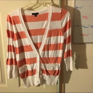 Peach striped cardigan