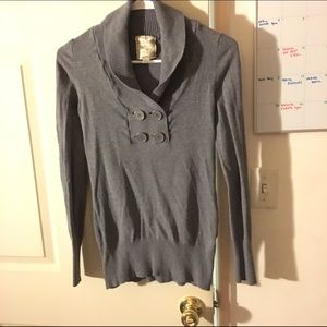 Cowl neck gray sweatshirt