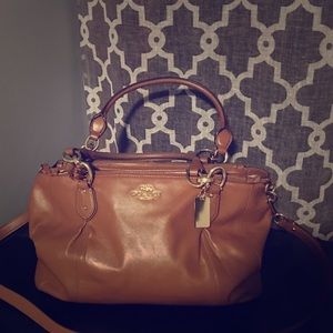 Tan leather cross body or shoulder Coach purse