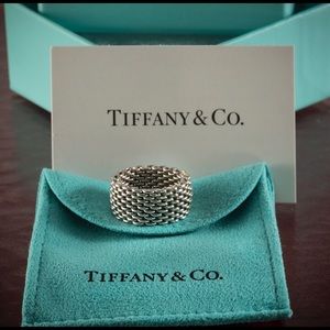 Tiffany & Co sterling silver mesh ring size 6