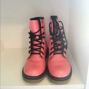 HOT PINK COMBAT BOOTS
