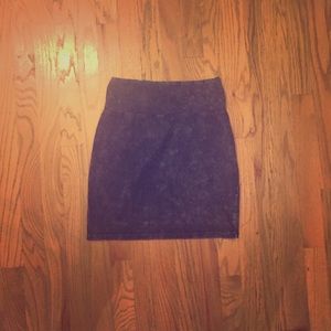 Blue stretch tube skirt.