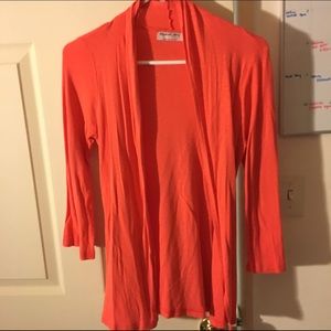 Bright orange light weight open cardigan