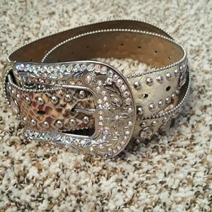 Bling Pink Snake Skin Belt