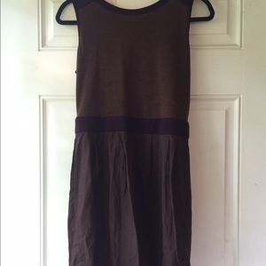 Brown and Purple A-line Dress
