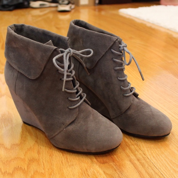 Suede Wedge Booties