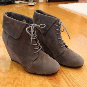 Suede Wedge Booties