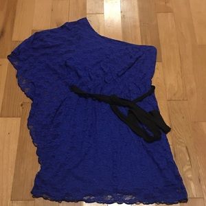 Love Reign One Shoulder Royal Blue Lace Dress