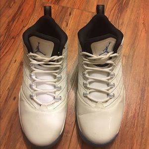 White Jordan shoes boys size 6.
