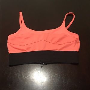 Neon orange and black crop top