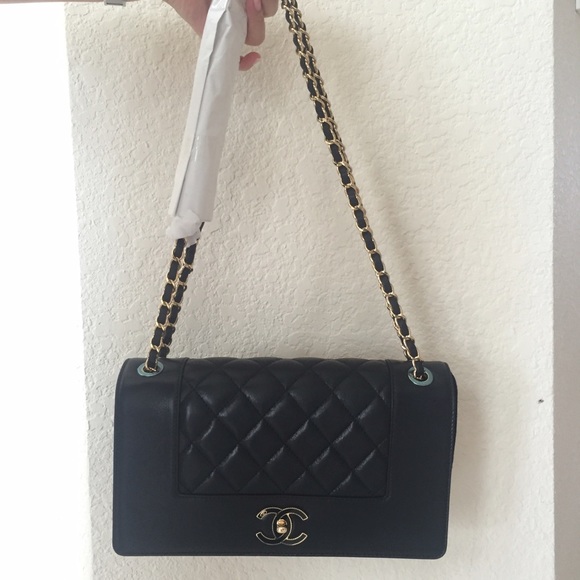 CHANEL MADEMOISELLE VINTAGE FLAPBAG GOLD METAL - Picture 4 of 8