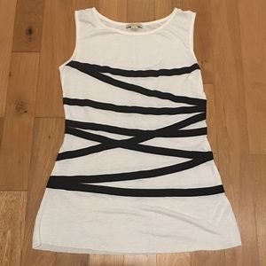 Cream and Black Striped Tank Top