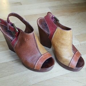 X SALE x Lucky Brand multi color open toe booties