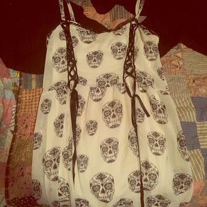 Hot topic white skull lace dress