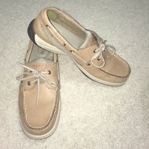 Tan Sperry Topsliders Woman's 8.5