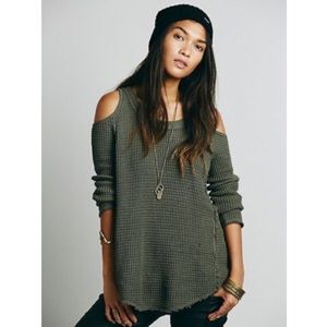 nwt free people cold shoulder sweater