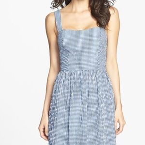NWT Nordstrom Crinkled Gingham Fit & Flare dress