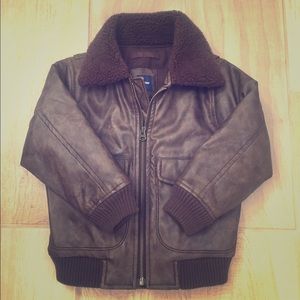 GAP kids "leather" bomber jacket