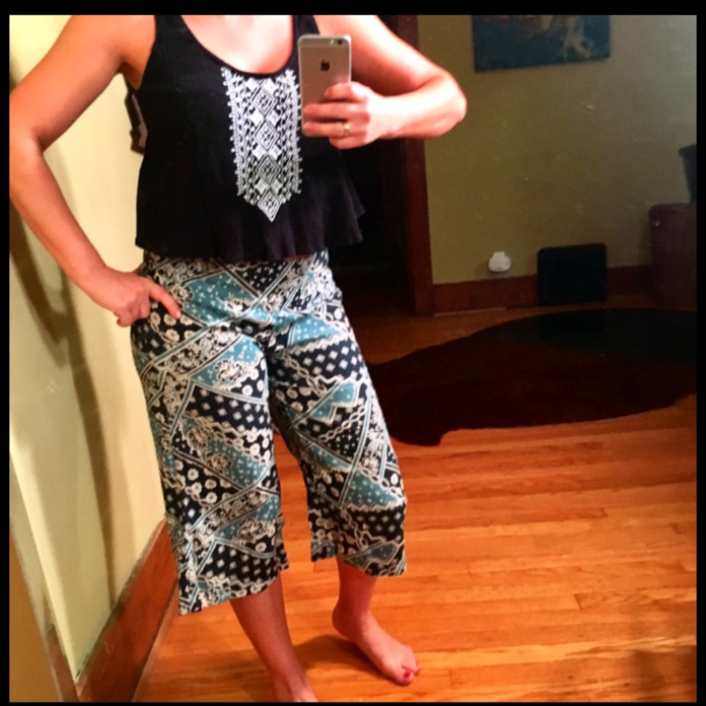 Paisley Palazzo Goucho Pants
