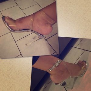 Kim K like clear heels