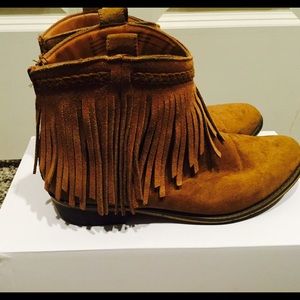 Fringe ankle booties
