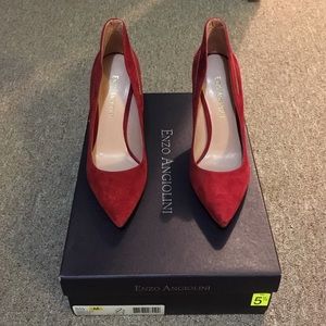 Enzo Angiolini Red suede pumps size 5.5!