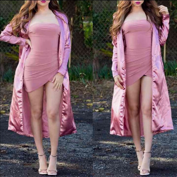 Oh Polly mauve duster satin chic - Picture 4 of 4