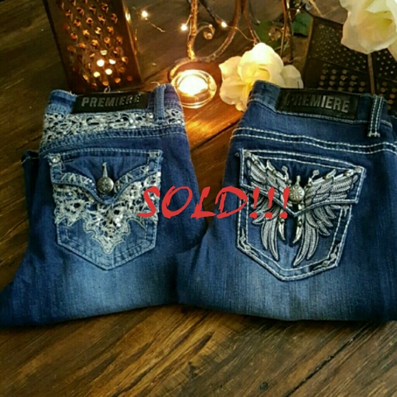 SOLD!! Embellished bootcut jeans
