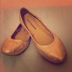 Rose gold ballet flats from Lucky Brand