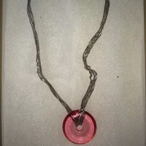 Baccarat Pink Glass Necklace