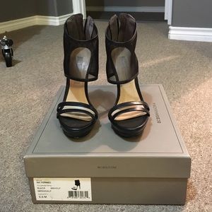 BCBG MaxAzria sexy black mesh heels