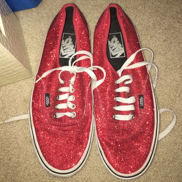 Red sparkle vans