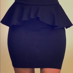 Bebe peplum black skirt