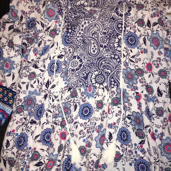 (NEW) Flower Printed Quarter Sleeve Dress - Picture 2 of 4