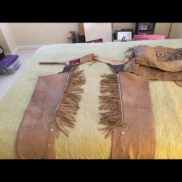 Genuine leather chaps and jacket - Picture 1 of 3