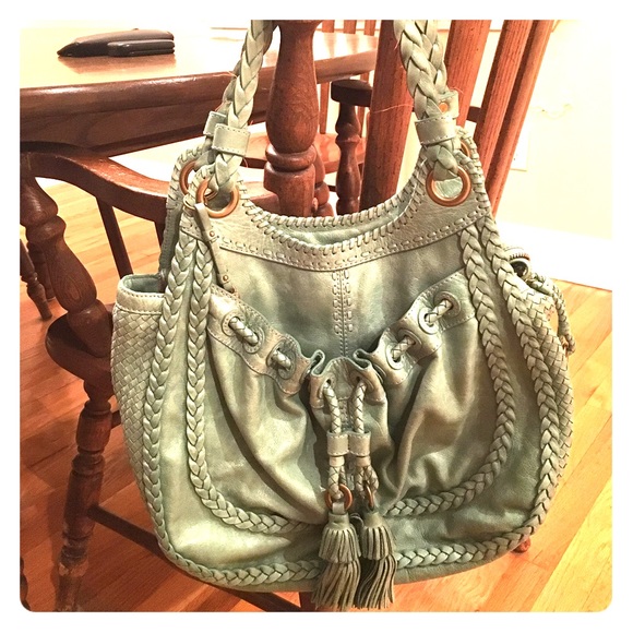Lockhart braided shoulder bag- teal