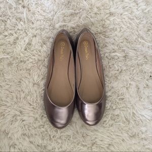 Silver ballet flats