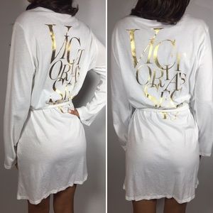 NEW! Victorias Secret Cozy Short White Robe