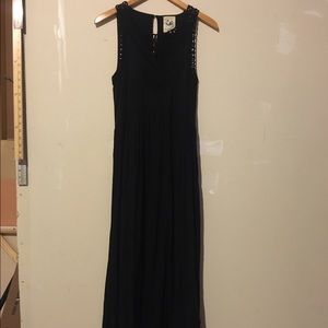 Anthropologie black floor-length flowing dress