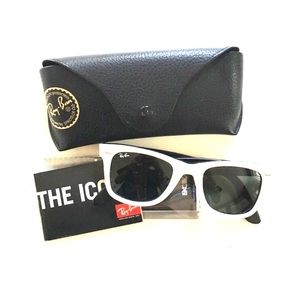 ***Ray-Ban Wayfarer White on Black Sunglasses***