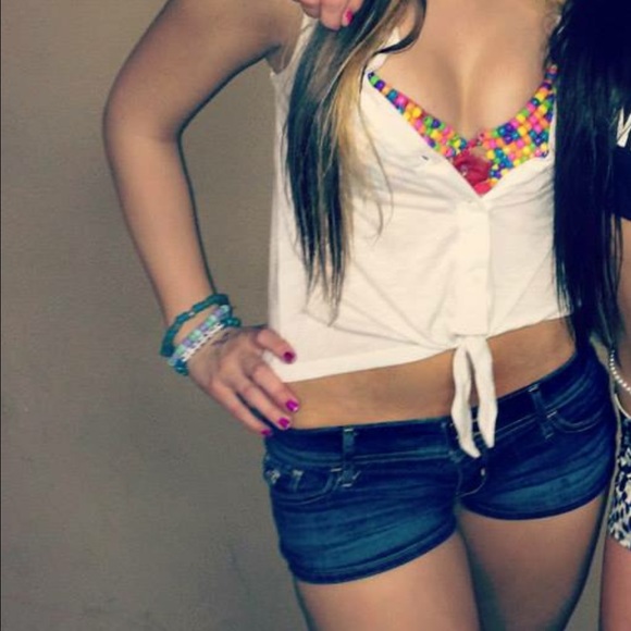Forever 21 white tie crop