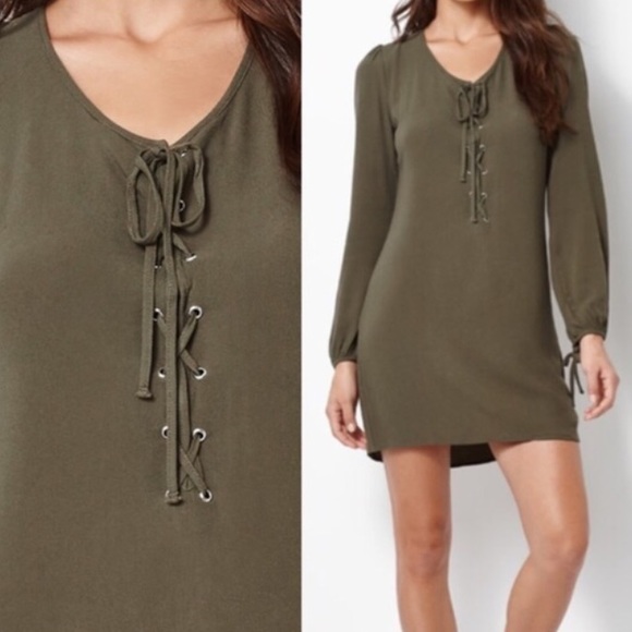 Kendall & Kylie Dresses & Skirts - NWOT Kendall + Kylie Olive Lace Up Dress