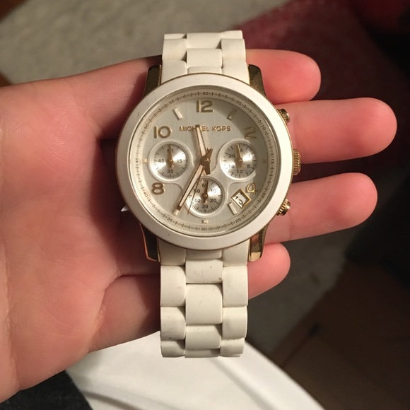 White and gold Michael Kors watch