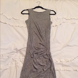Cotton On Midi Grey Rouched Cotton Dress XXS