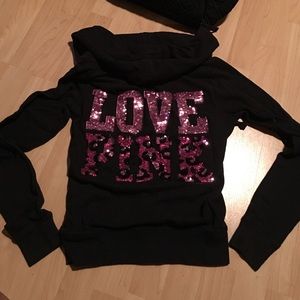 Love Pink Sequin Zip Sweatshirt