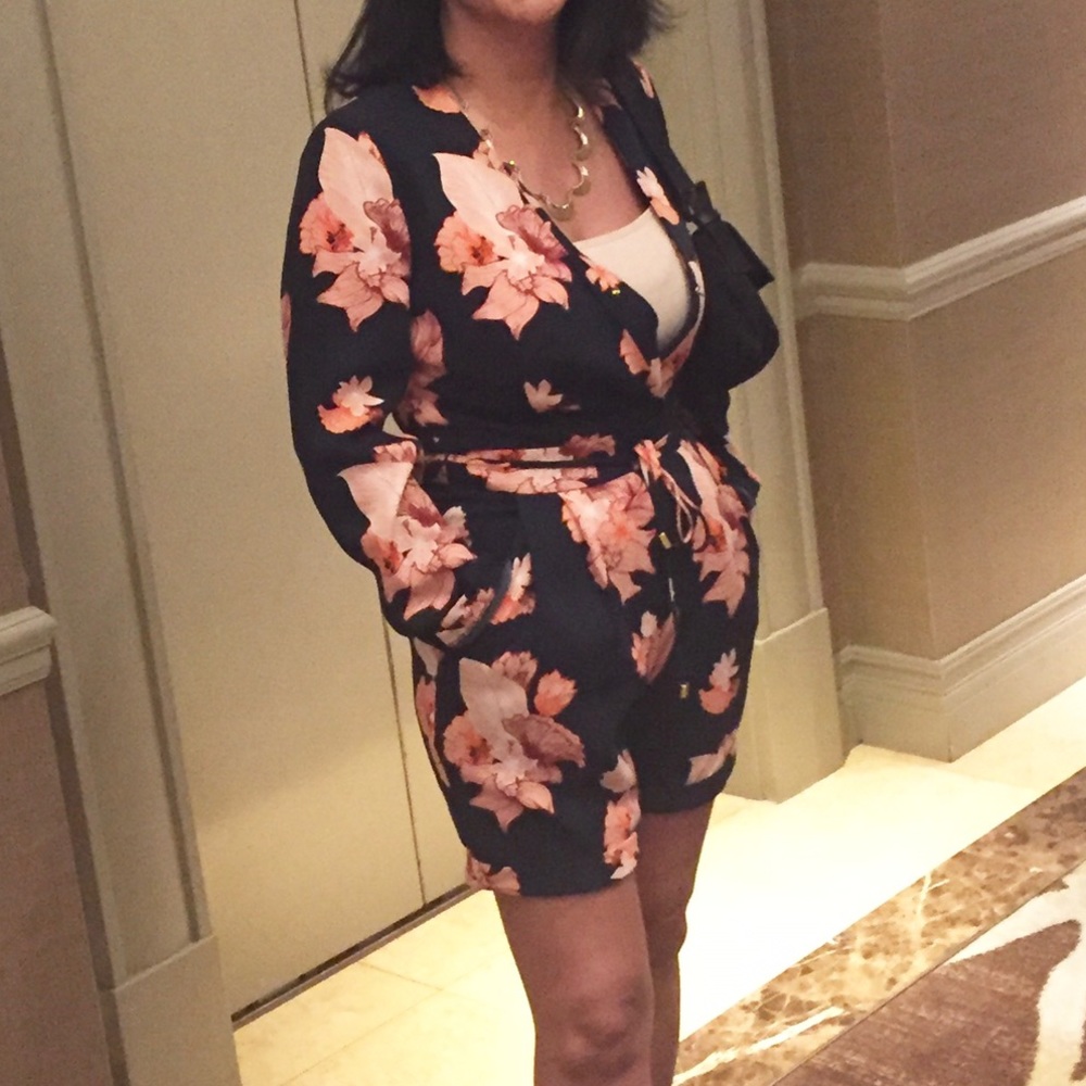 Long sleeve floral romper