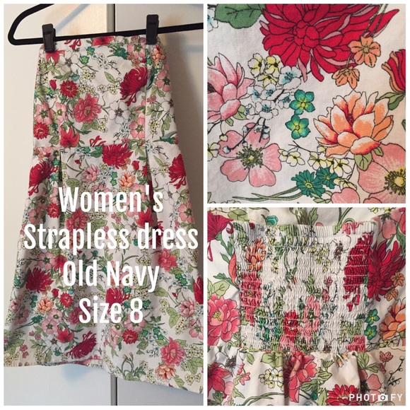 Floral strapless summer dress