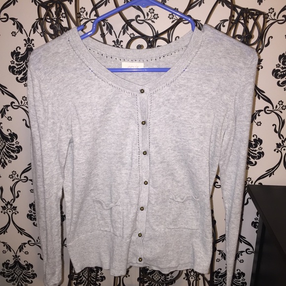 Gray Button-Up Aerie Sweater