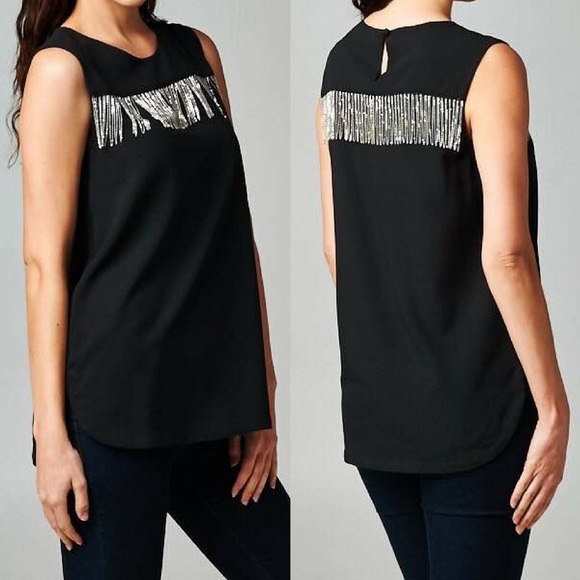 Metallic Fringe Top - Picture 2 of 3