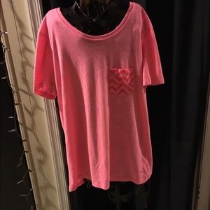 PINK t-shirt with chevron pocket!